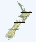 Map of New Zealand split into several parts