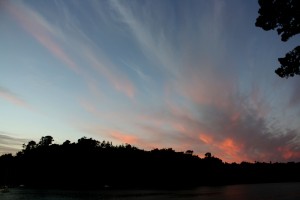 The sun sets on a perfect day in New Zealand. Photograph by Sherelee Clarke.