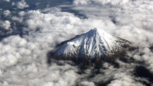 Mt Egmont from the air photographed by Sherelee Clarke flying to Wellington on Air New Zealand.
